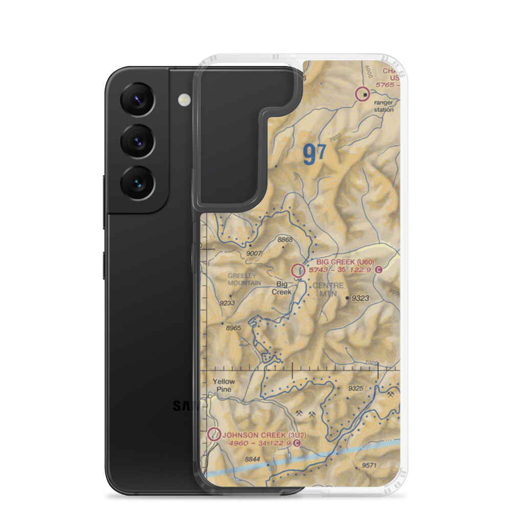 Big Creek Heliport (54U) VFR Sectional Samsung Case Samsung Galaxy S22 model shown