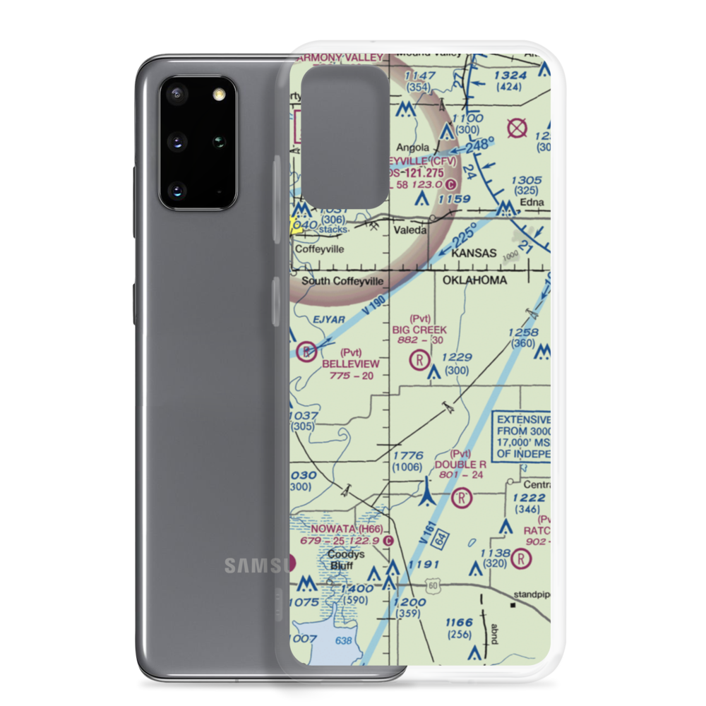 Big Creek Ranch Airstrip (OK88) VFR Sectional Samsung Case Samsung Galaxy S20 Plus model shown