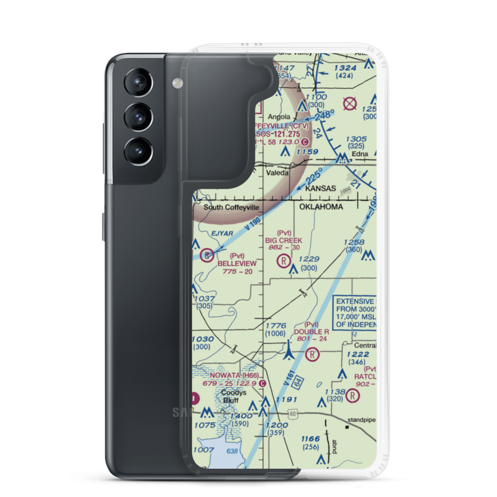 Big Creek Ranch Airstrip (OK88) VFR Sectional Samsung Case Samsung Galaxy S21 model shown