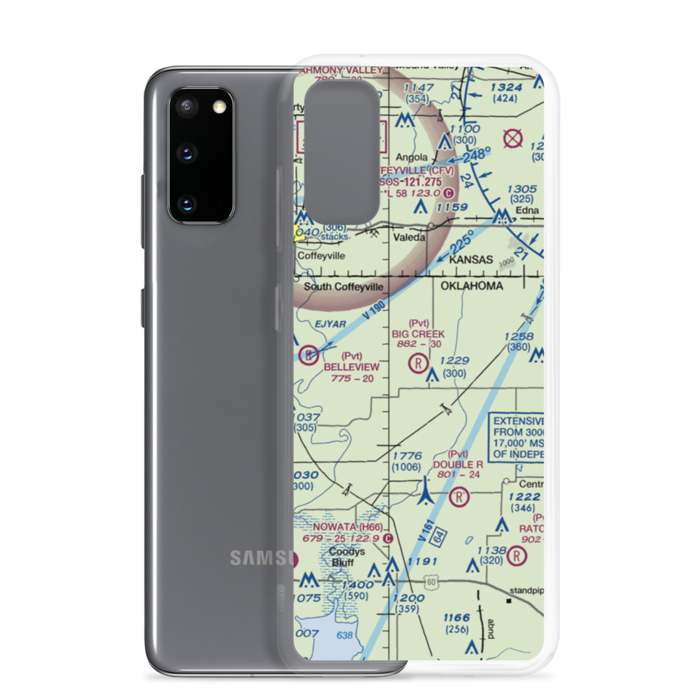 Big Creek Ranch Airstrip (OK88) VFR Sectional Samsung Case Samsung Galaxy S20 model shown