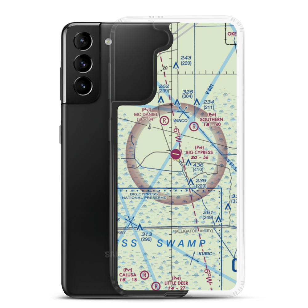 Big Cypress Airfield (59FD) VFR Sectional Samsung Case Samsung Galaxy S21 Plus model shown