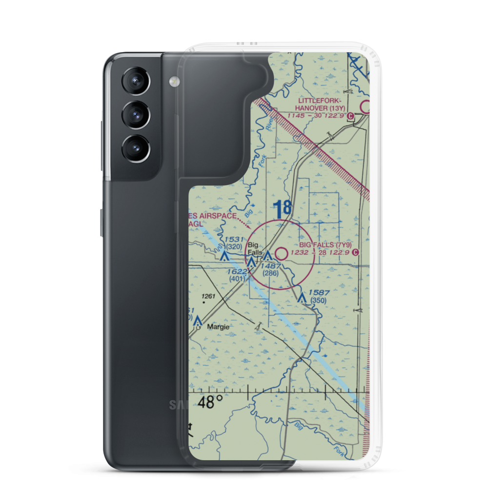 Big Falls Municipal Airport (7Y9) VFR Sectional Samsung Case Samsung Galaxy S21 model shown