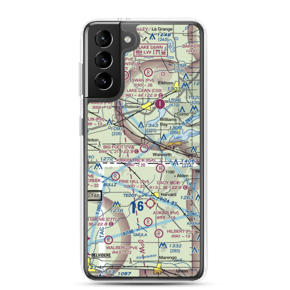 Big Foot Airfield (7V3) VFR Sectional Samsung Case Samsung Galaxy S21 Plus model shown
