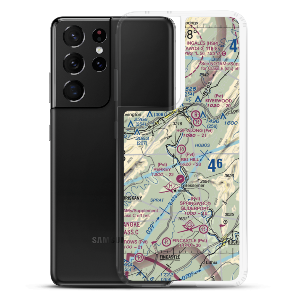 Big Hill Airport (44VA) VFR Sectional Samsung Case Samsung Galaxy S21 Ultra model shown