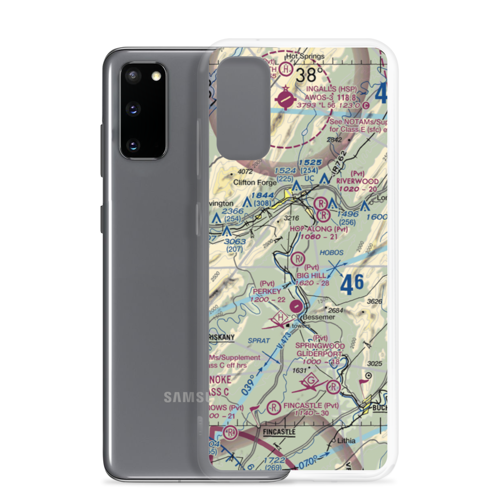 Big Hill Airport (44VA) VFR Sectional Samsung Case Samsung Galaxy S20 model shown