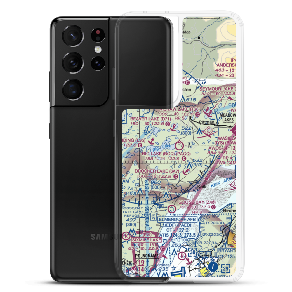Big Lake Airport (BGQ) VFR Sectional Samsung Case Samsung Galaxy S21 Ultra model shown