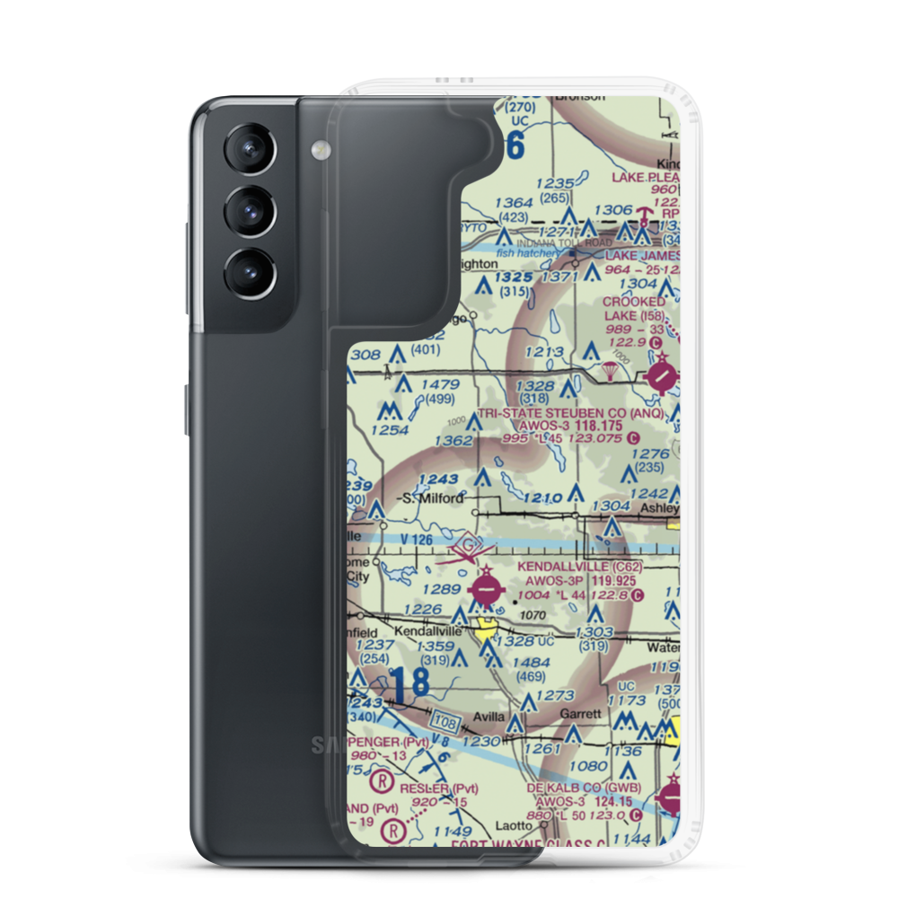 Big Long Lake Seaplane Base (4IN1) VFR Sectional Samsung Case Samsung Galaxy S21 model shown
