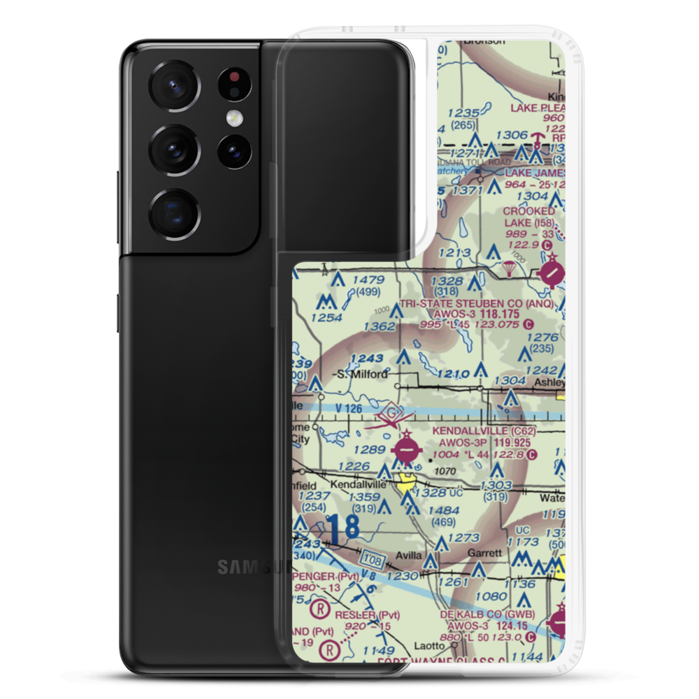 Big Long Lake Seaplane Base (4IN1) VFR Sectional Samsung Case Samsung Galaxy S21 Ultra model shown