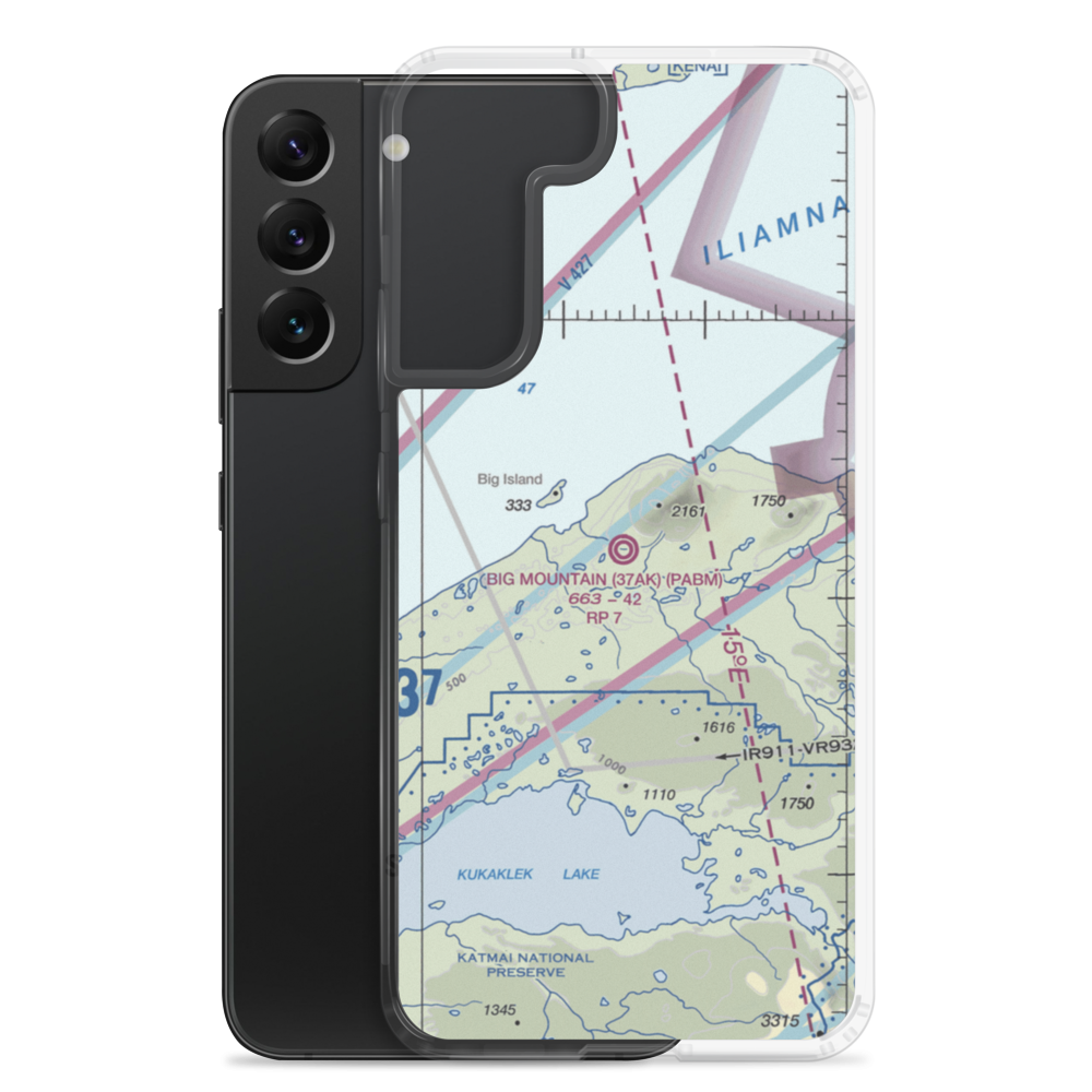 Big Mountain Airport (37AK) VFR Sectional Samsung Case Samsung Galaxy S22 Plus model shown