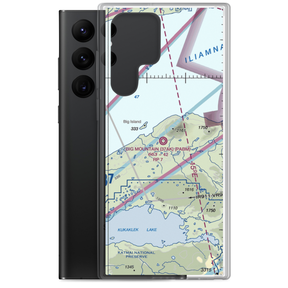 Big Mountain Airport (37AK) VFR Sectional Samsung Case Samsung Galaxy S22 Ultra model shown
