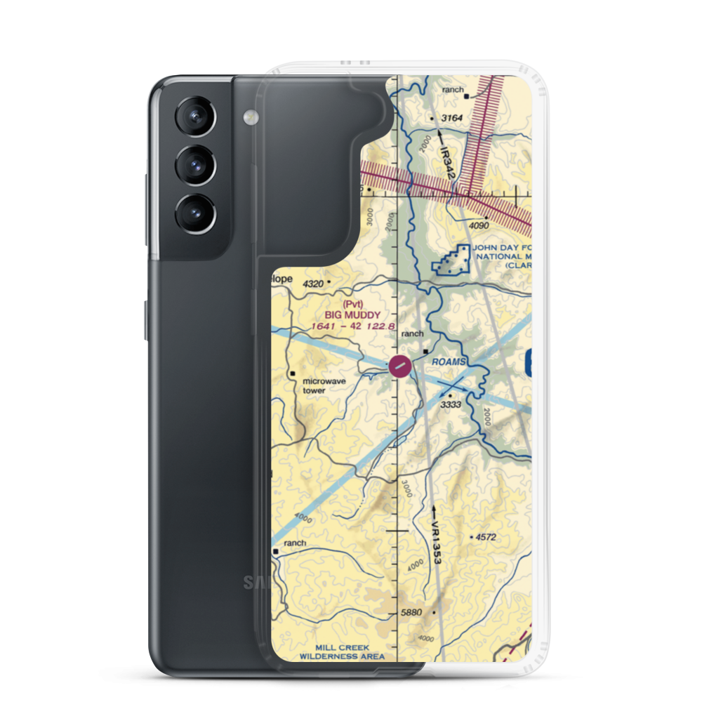 Big Muddy Ranch Airport (2OR1) VFR Sectional Samsung Case Samsung Galaxy S21 model shown