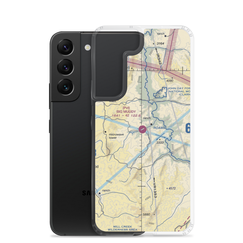 Big Muddy Ranch Airport (2OR1) VFR Sectional Samsung Case Samsung Galaxy S22 model shown