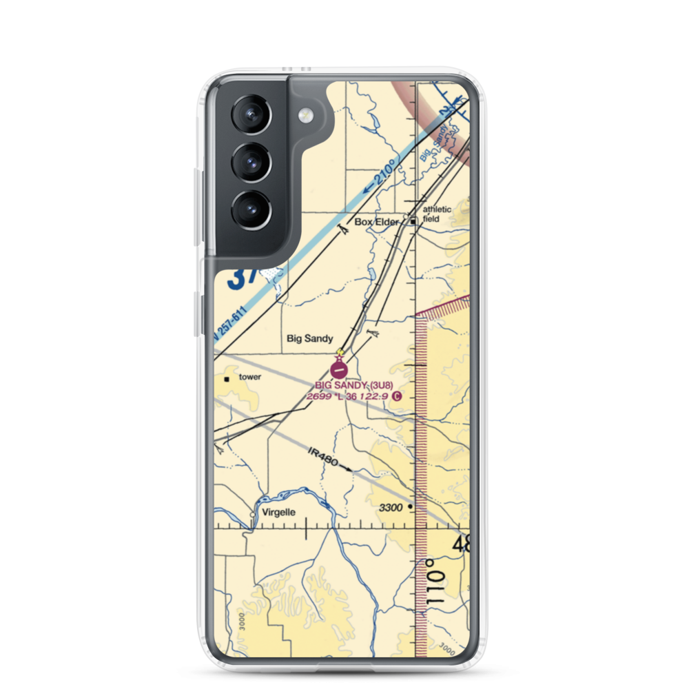 Big Sandy Airport (3U8) VFR Sectional Samsung Case Samsung Galaxy S21 model shown