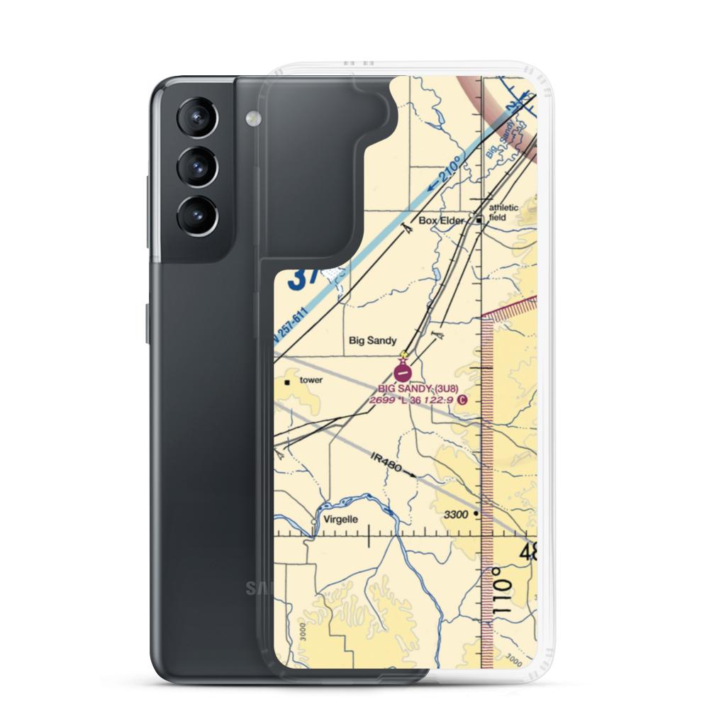 Big Sandy Airport (3U8) VFR Sectional Samsung Case Samsung Galaxy S21 model shown
