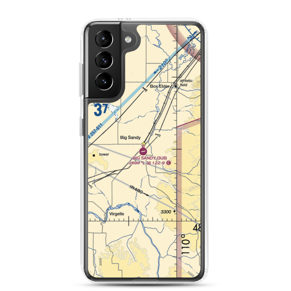 Big Sandy Airport (3U8) VFR Sectional Samsung Case Samsung Galaxy S21 Plus model shown