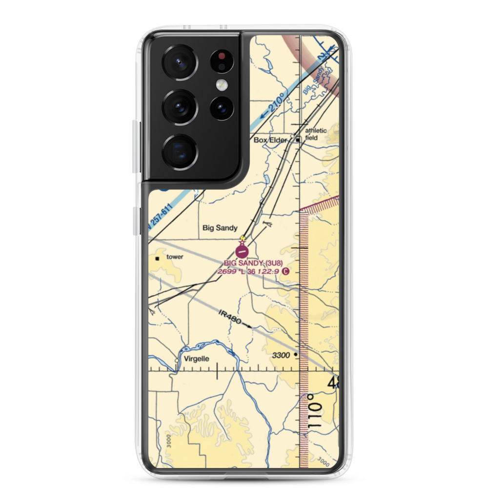 Big Sandy Airport (3U8) VFR Sectional Samsung Case Samsung Galaxy S21 Ultra model shown