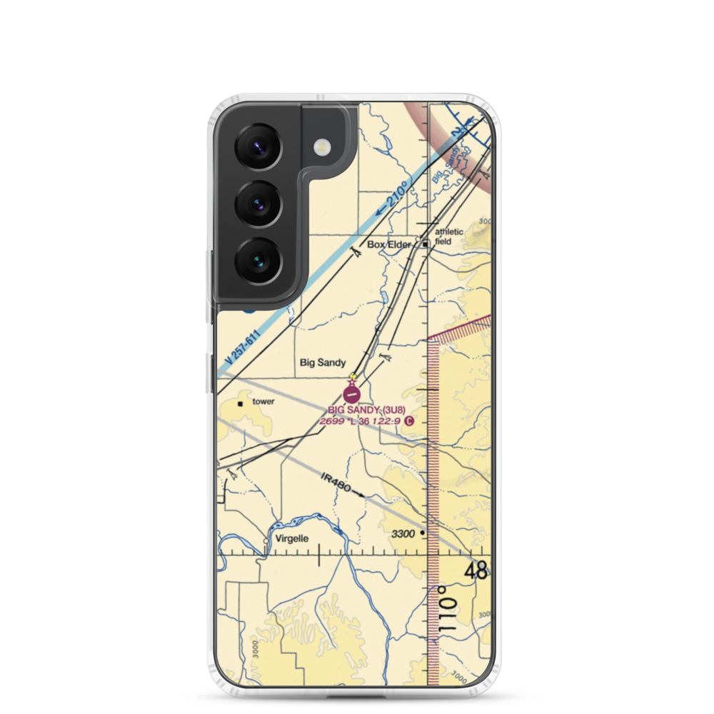 Big Sandy Airport (3U8) VFR Sectional Samsung Case Samsung Galaxy S22 model shown