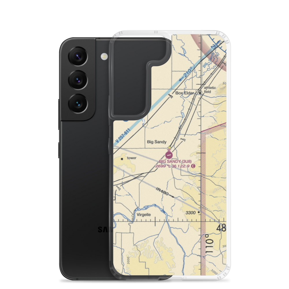 Big Sandy Airport (3U8) VFR Sectional Samsung Case Samsung Galaxy S22 model shown
