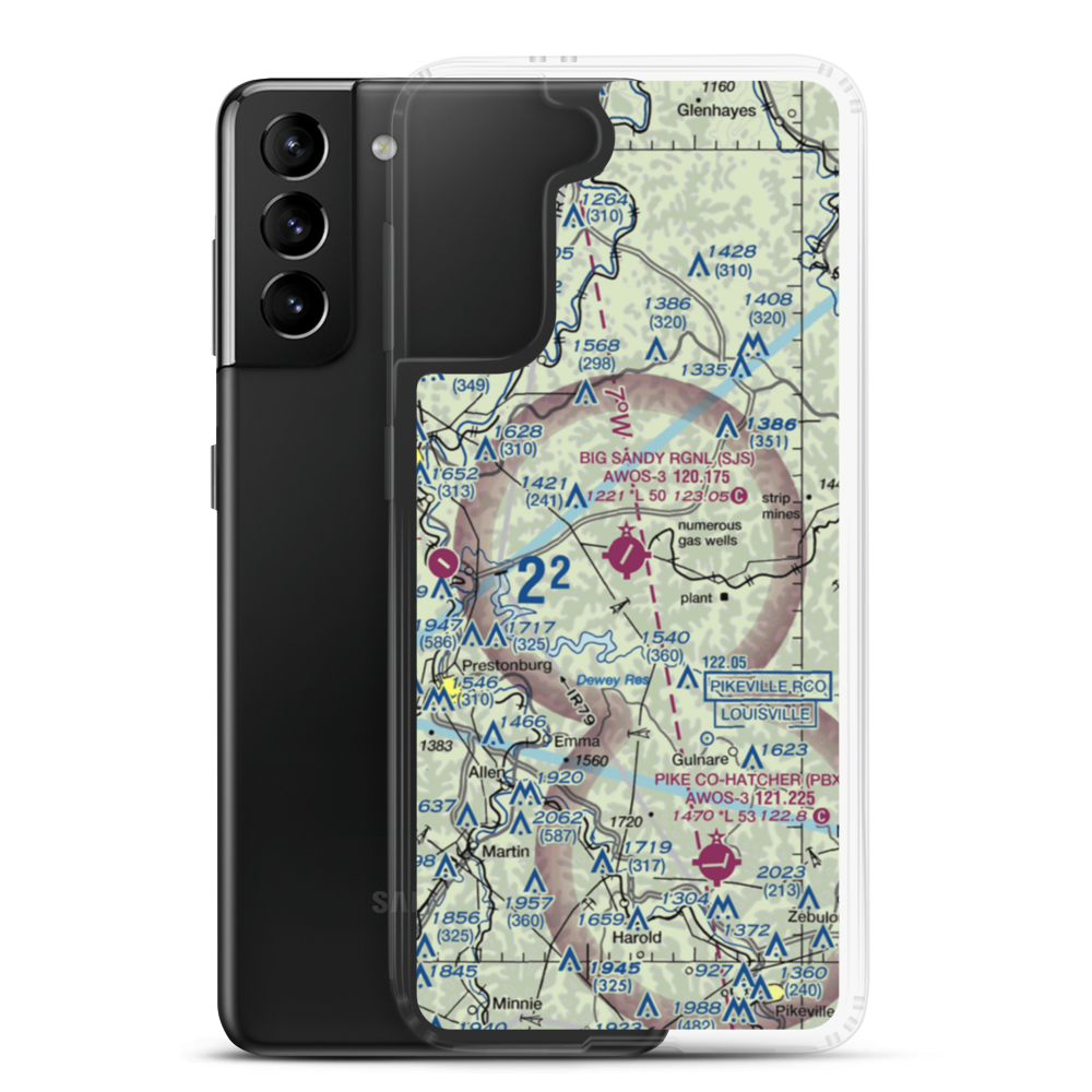 Big Sandy Regional Airport (SJS) VFR Sectional Samsung Case Samsung Galaxy S21 Plus model shown