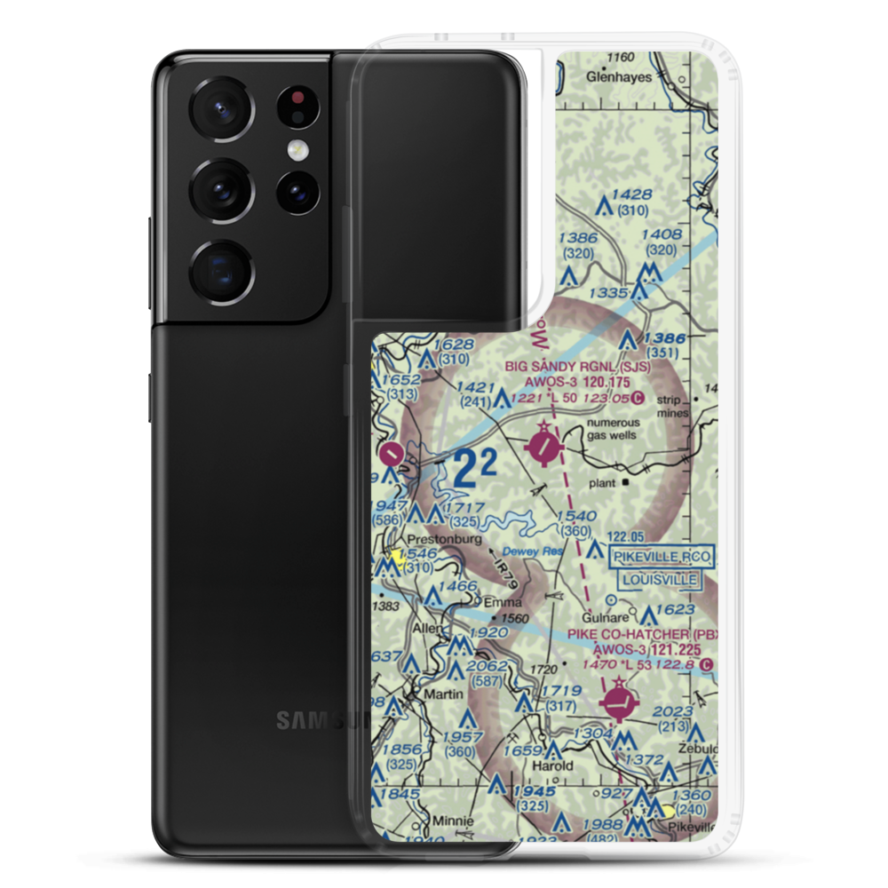 Big Sandy Regional Airport (SJS) VFR Sectional Samsung Case Samsung Galaxy S21 Ultra model shown