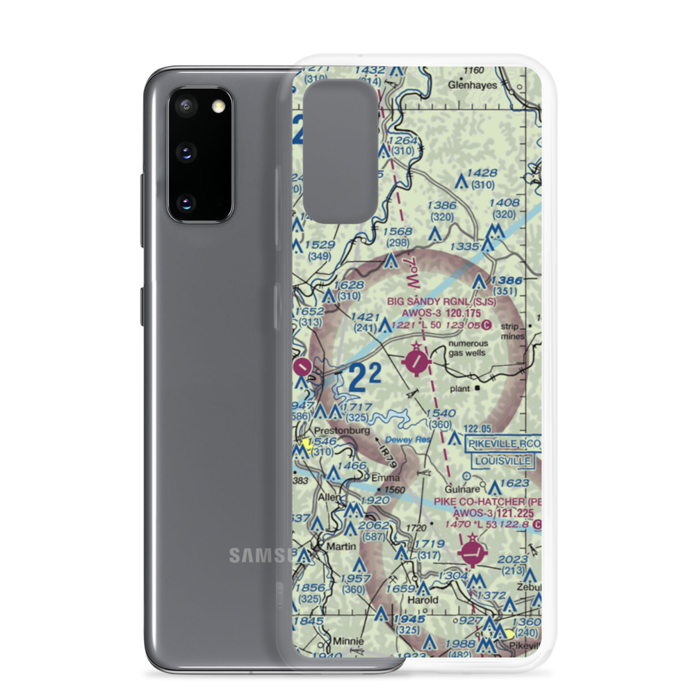 Big Sandy Regional Airport (SJS) VFR Sectional Samsung Case Samsung Galaxy S20 model shown