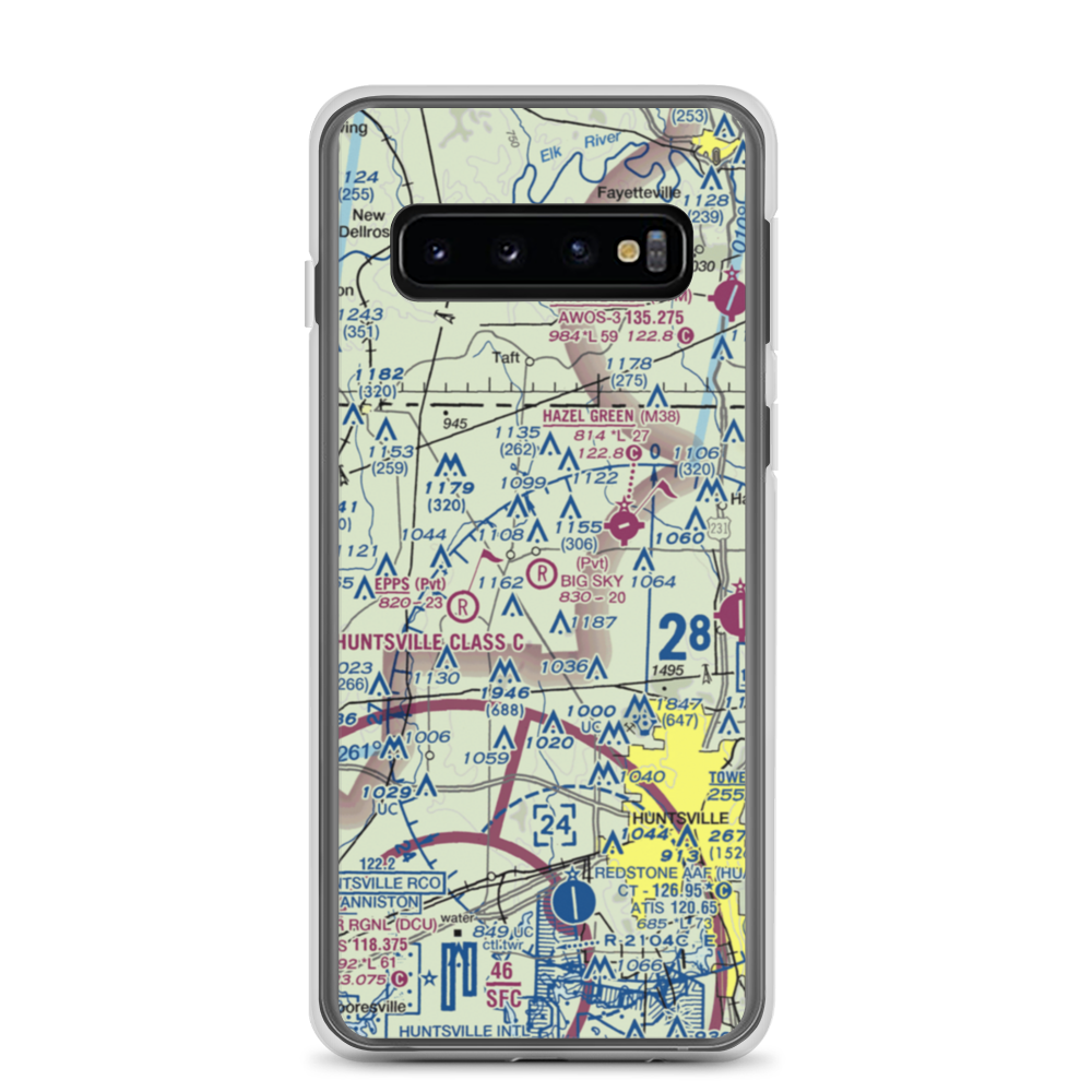 Big Sky Airport (AL93) VFR Sectional Samsung Case Samsung Galaxy S10 model shown