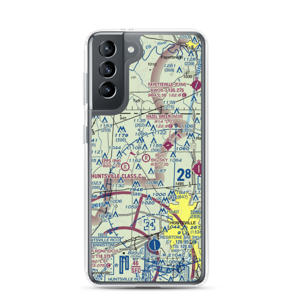 Big Sky Airport (AL93) VFR Sectional Samsung Case Samsung Galaxy S21 model shown