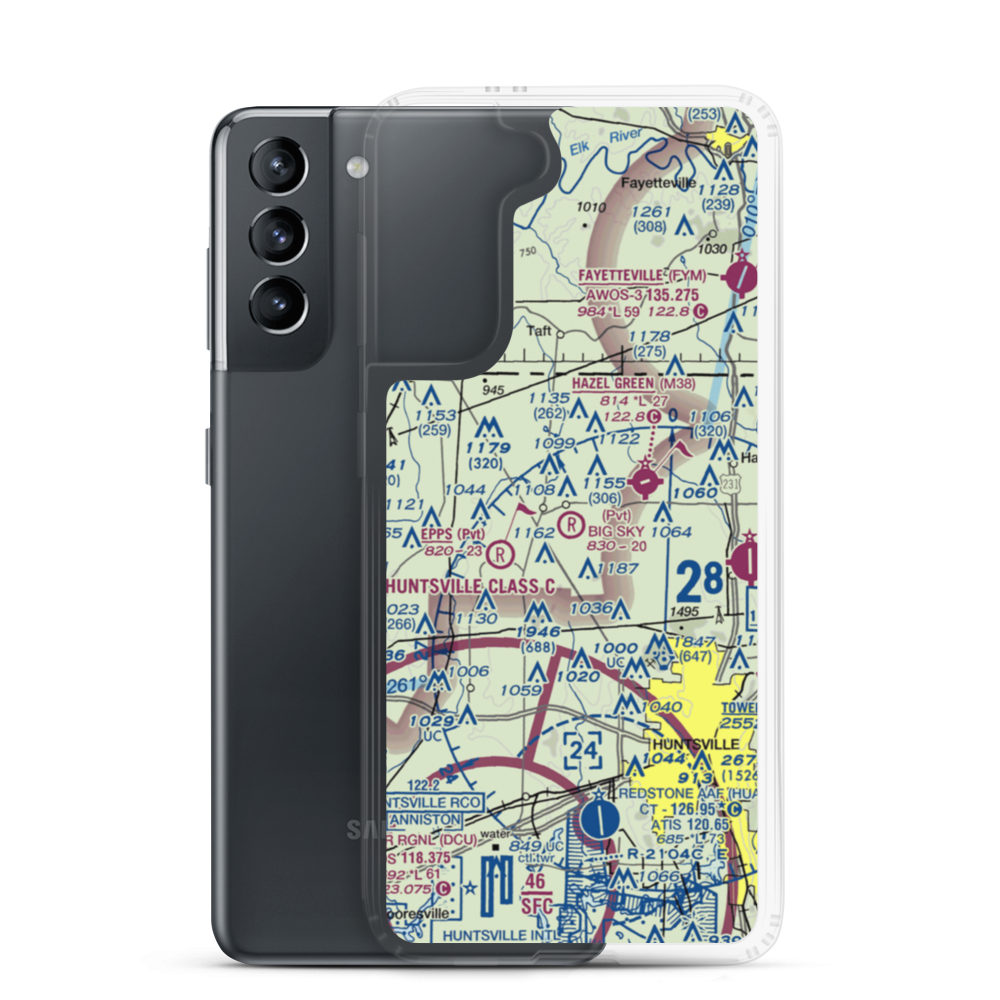 Big Sky Airport (AL93) VFR Sectional Samsung Case Samsung Galaxy S21 model shown