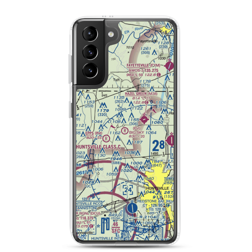 Big Sky Airport (AL93) VFR Sectional Samsung Case Samsung Galaxy S21 Plus model shown