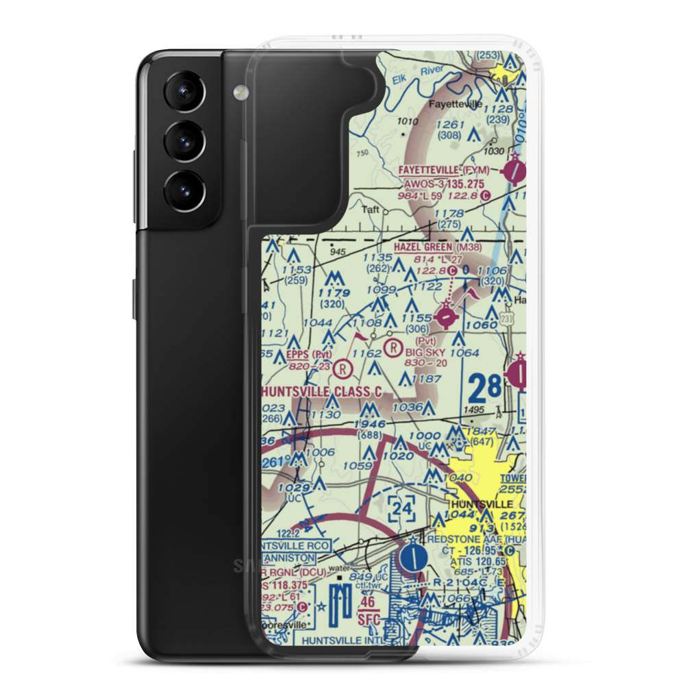 Big Sky Airport (AL93) VFR Sectional Samsung Case Samsung Galaxy S21 Plus model shown