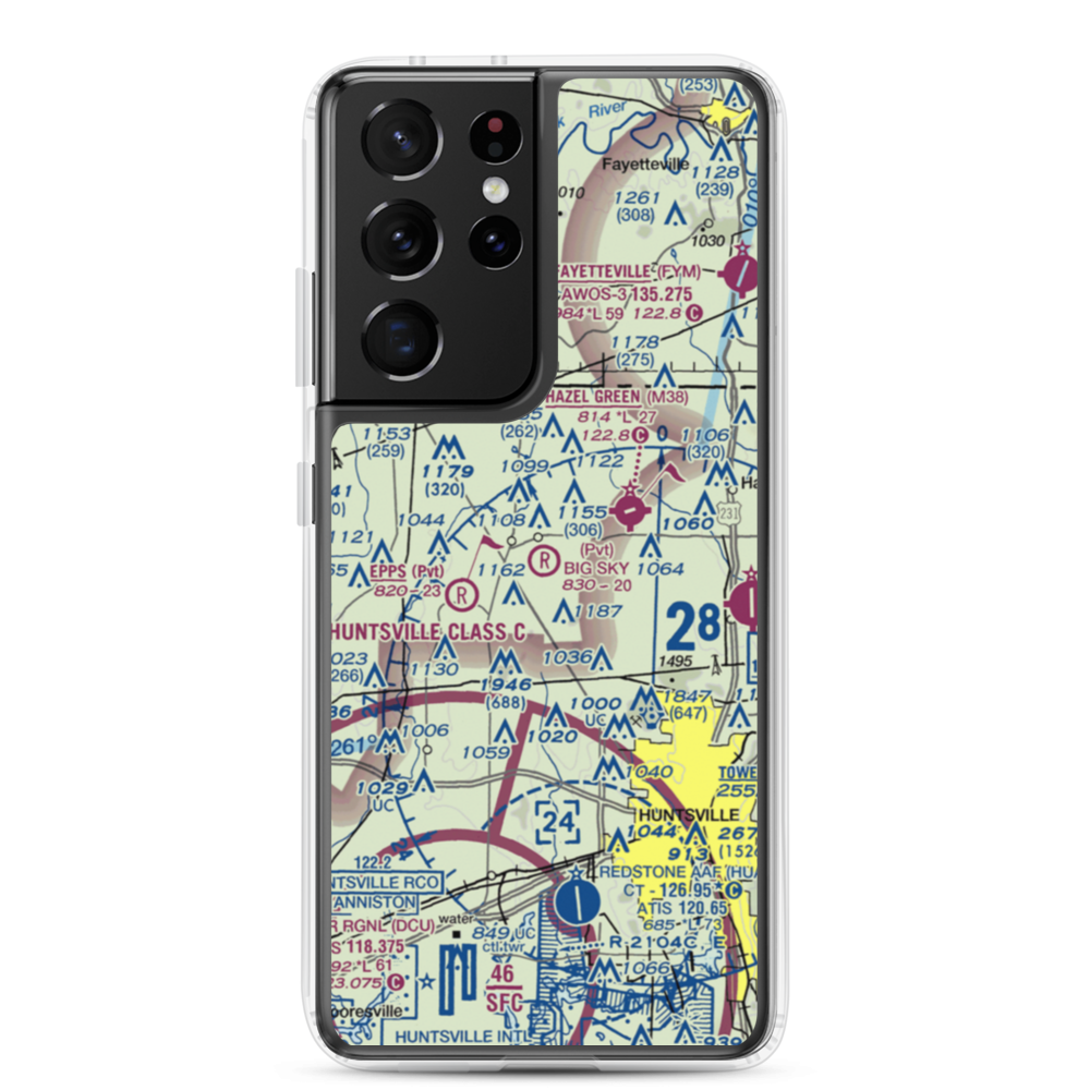 Big Sky Airport (AL93) VFR Sectional Samsung Case Samsung Galaxy S21 Ultra model shown