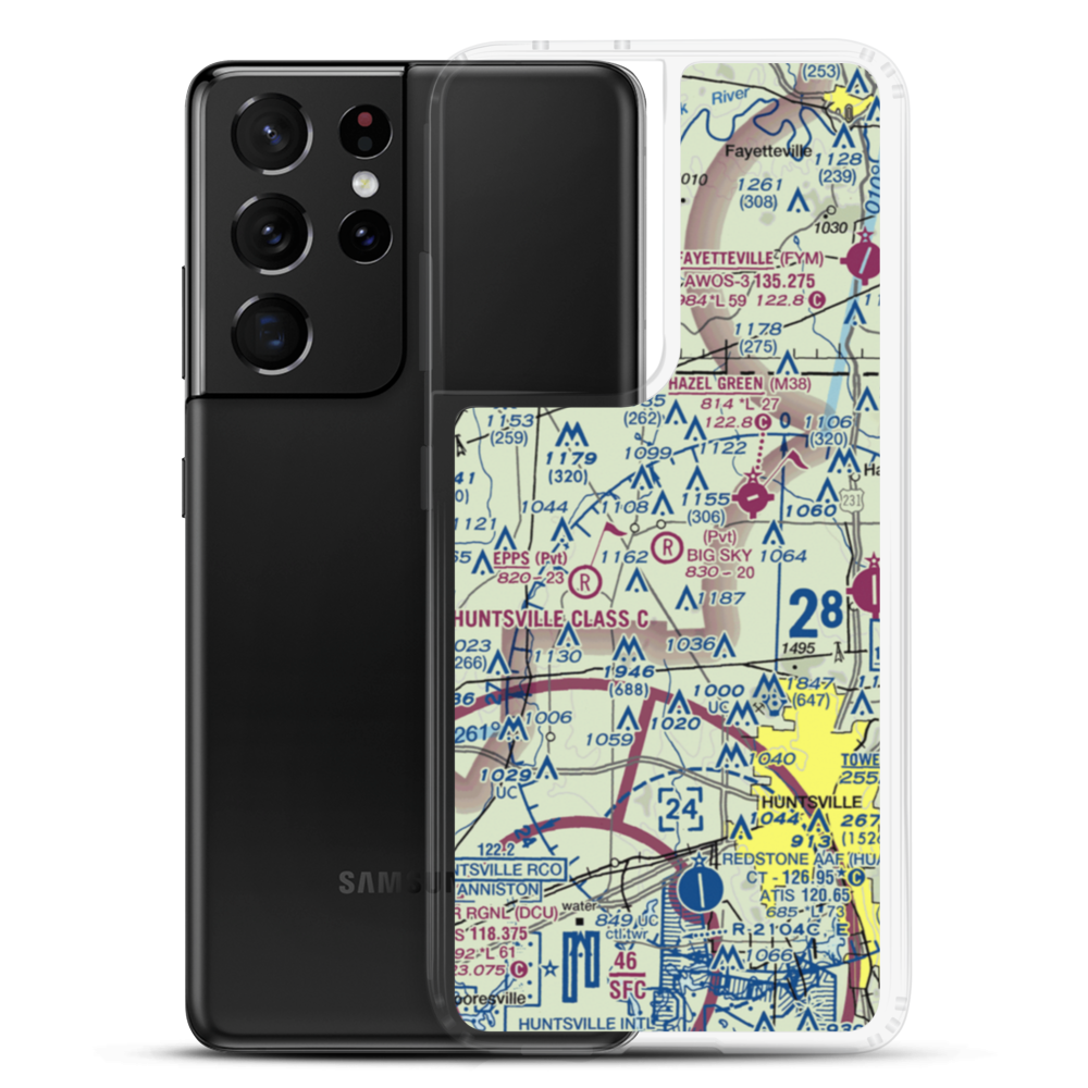 Big Sky Airport (AL93) VFR Sectional Samsung Case Samsung Galaxy S21 Ultra model shown