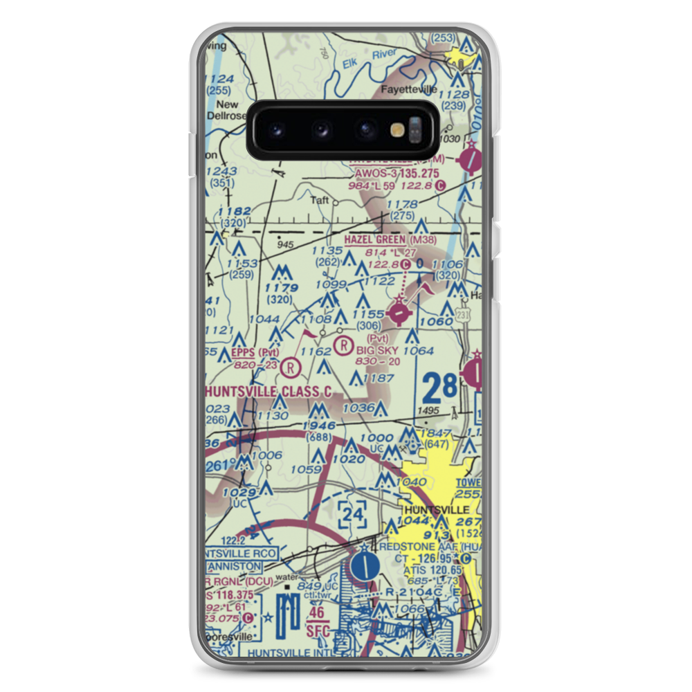 Big Sky Airport (AL93) VFR Sectional Samsung Case Samsung Galaxy S10+ model shown