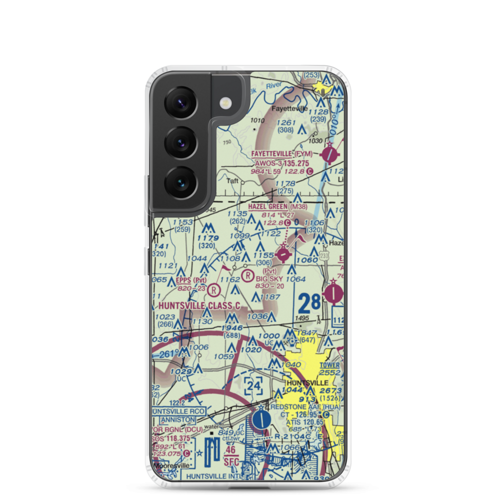 Big Sky Airport (AL93) VFR Sectional Samsung Case Samsung Galaxy S22 model shown