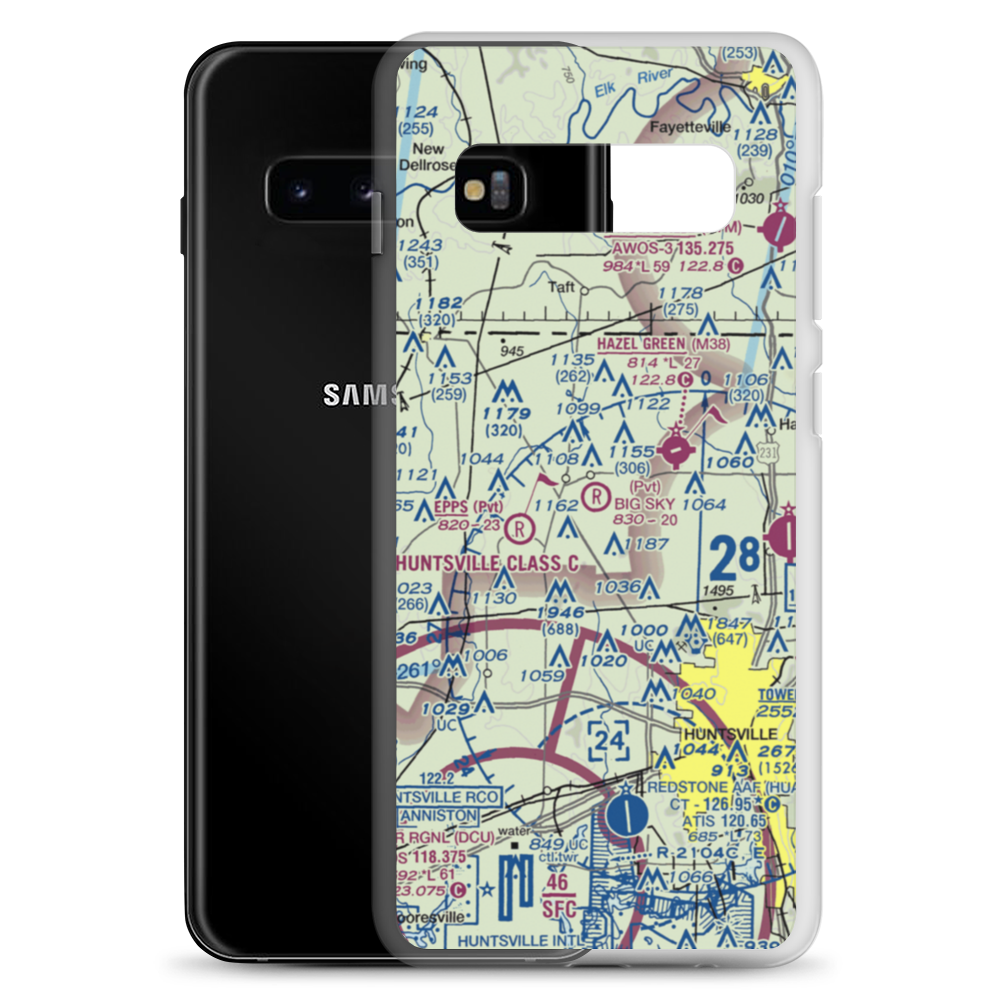 Big Sky Airport (AL93) VFR Sectional Samsung Case Samsung Galaxy S10+ model shown