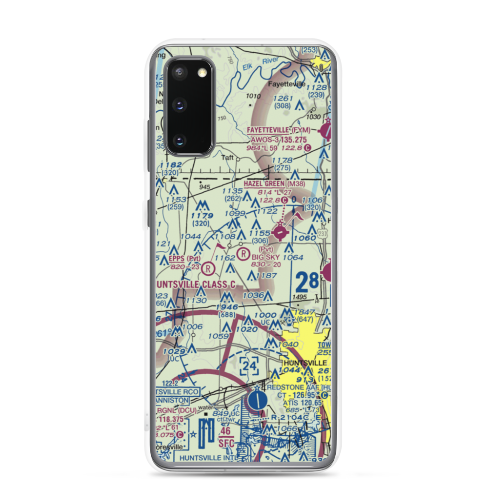 Big Sky Airport (AL93) VFR Sectional Samsung Case Samsung Galaxy S20 model shown