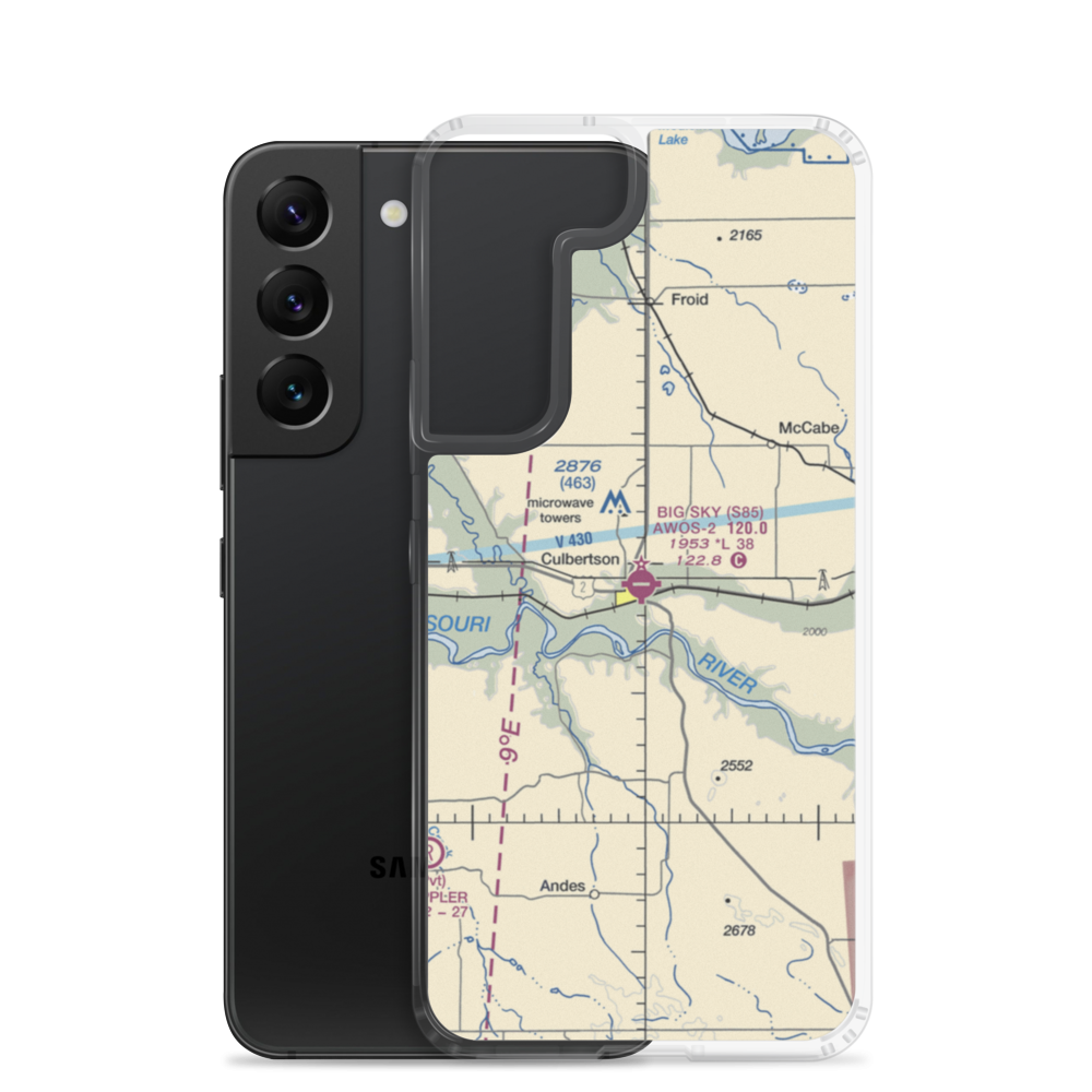 Big Sky Field (S85) VFR Sectional Samsung Case Samsung Galaxy S22 model shown