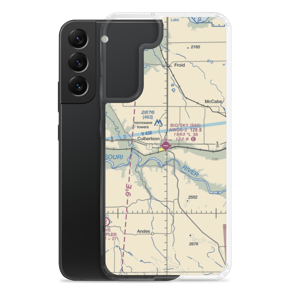 Big Sky Field (S85) VFR Sectional Samsung Case Samsung Galaxy S22 Plus model shown