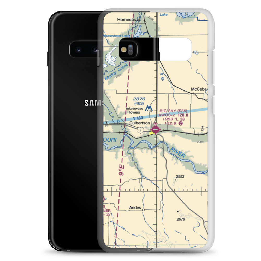 Big Sky Field (S85) VFR Sectional Samsung Case Samsung Galaxy S10+ model shown