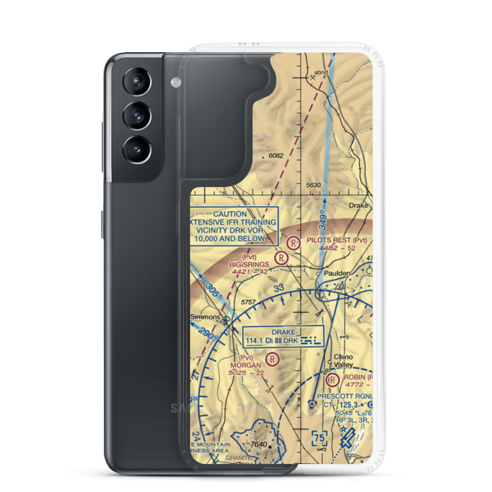 Big Springs Ranch Airport (AZ27) VFR Sectional Samsung Case Samsung Galaxy S21 model shown