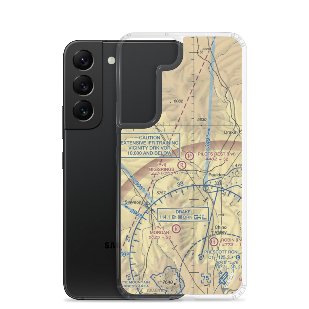 Big Springs Ranch Airport (AZ27) VFR Sectional Samsung Case Samsung Galaxy S22 model shown