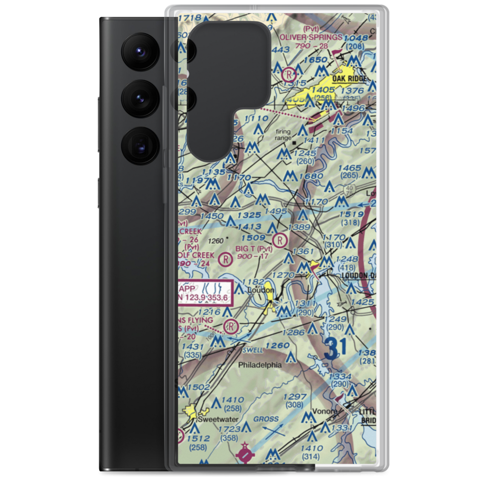 Big T Airport (80TN) VFR Sectional Samsung Case Samsung Galaxy S22 Ultra model shown