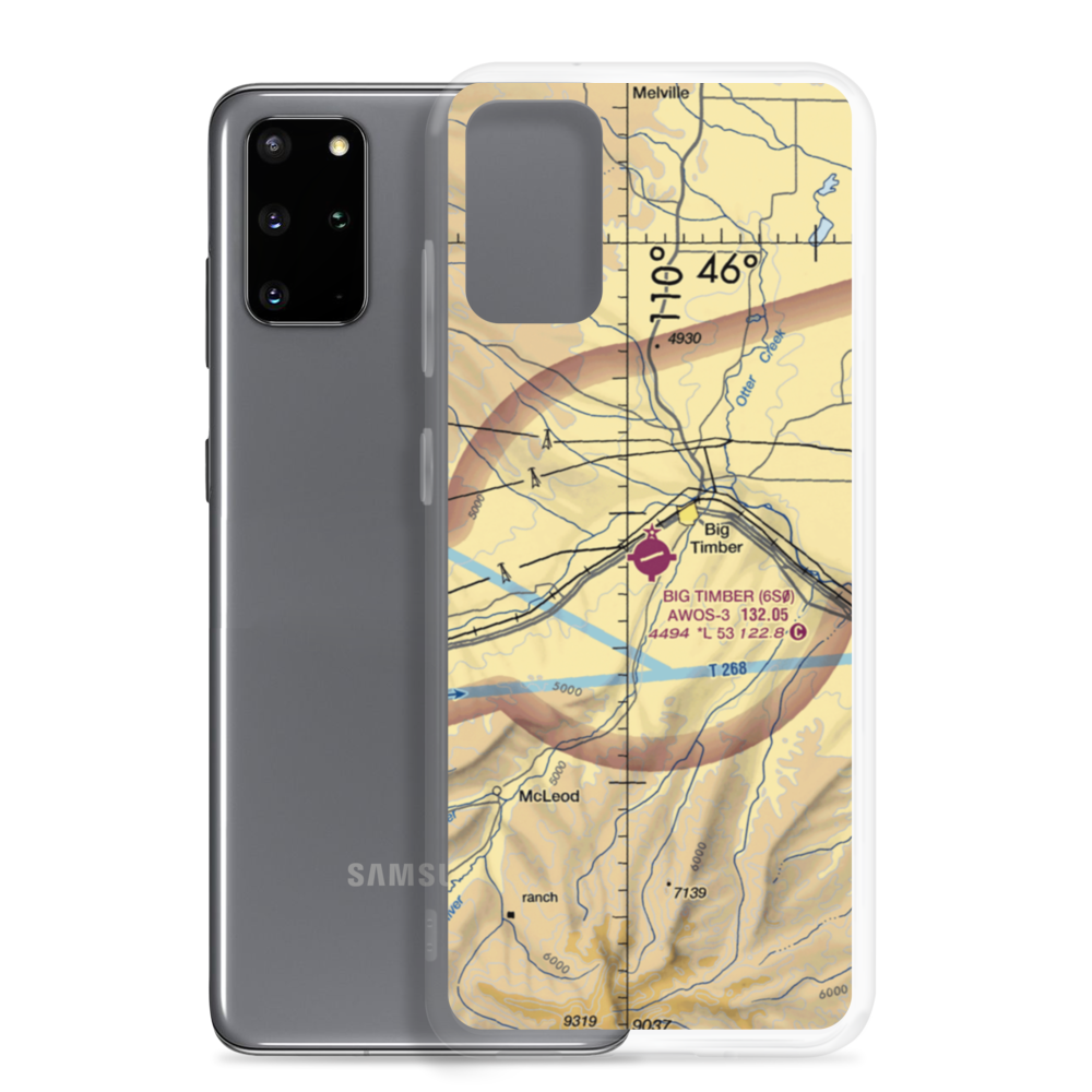 Big Timber Airport (6S0) VFR Sectional Samsung Case Samsung Galaxy S20 Plus model shown