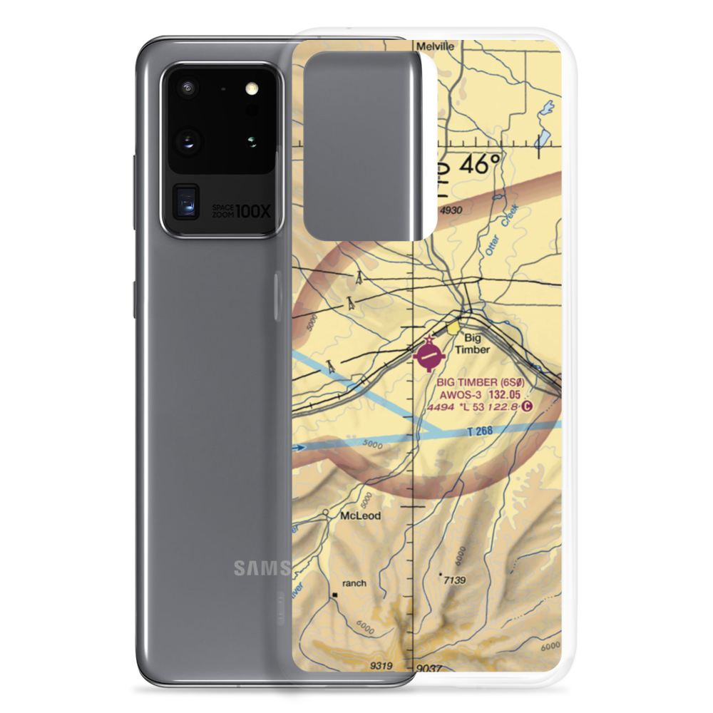 Big Timber Airport (6S0) VFR Sectional Samsung Case Samsung Galaxy S20 Ultra model shown