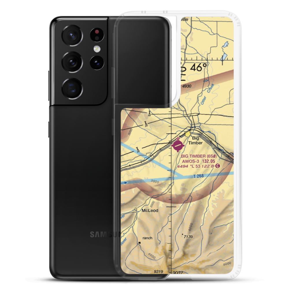 Big Timber Airport (6S0) VFR Sectional Samsung Case Samsung Galaxy S21 Ultra model shown