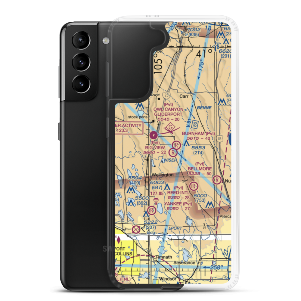 Big View Airport (CO67) VFR Sectional Samsung Case Samsung Galaxy S21 Plus model shown