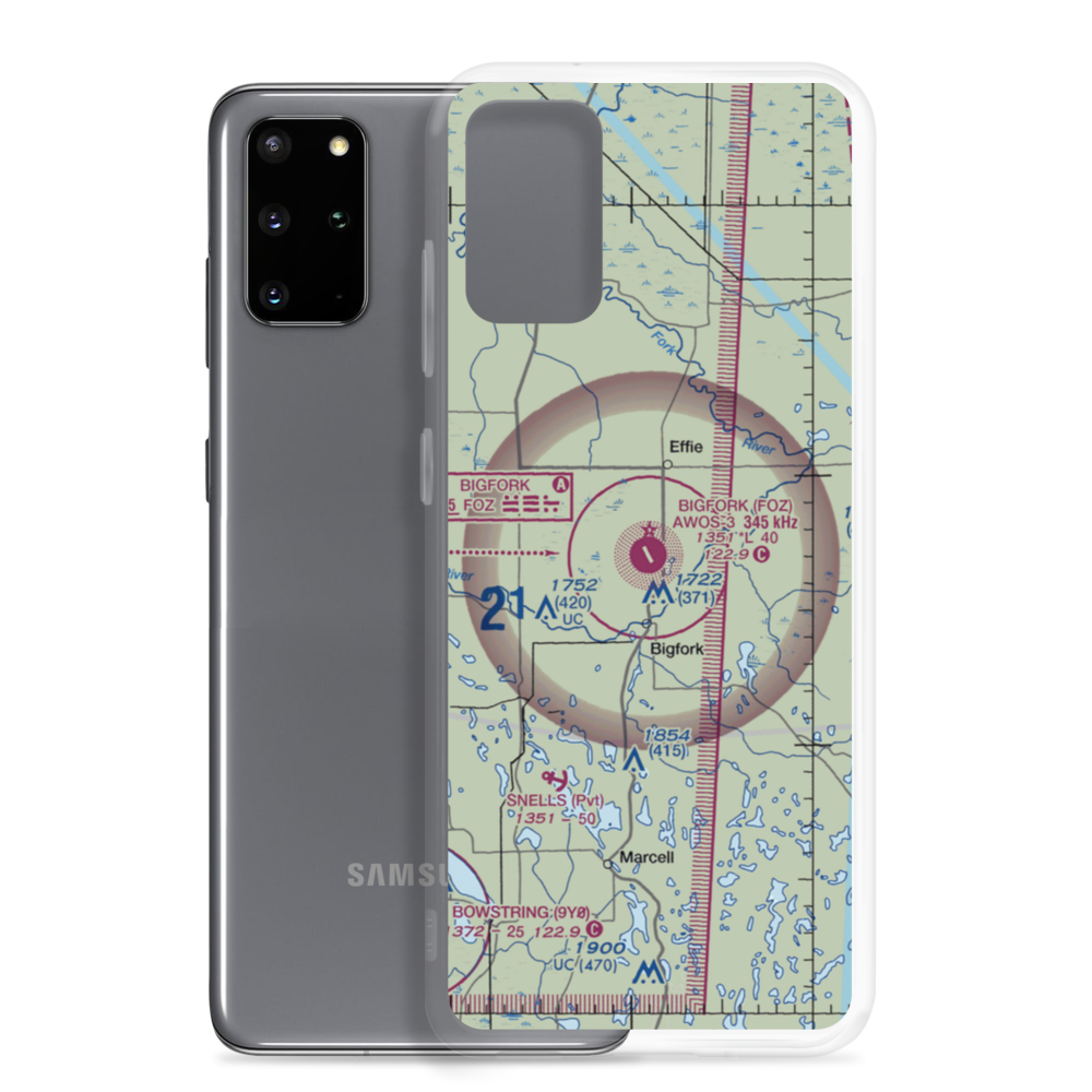 Bigfork Municipal Airport (FOZ) VFR Sectional Samsung Case Samsung Galaxy S20 Plus model shown