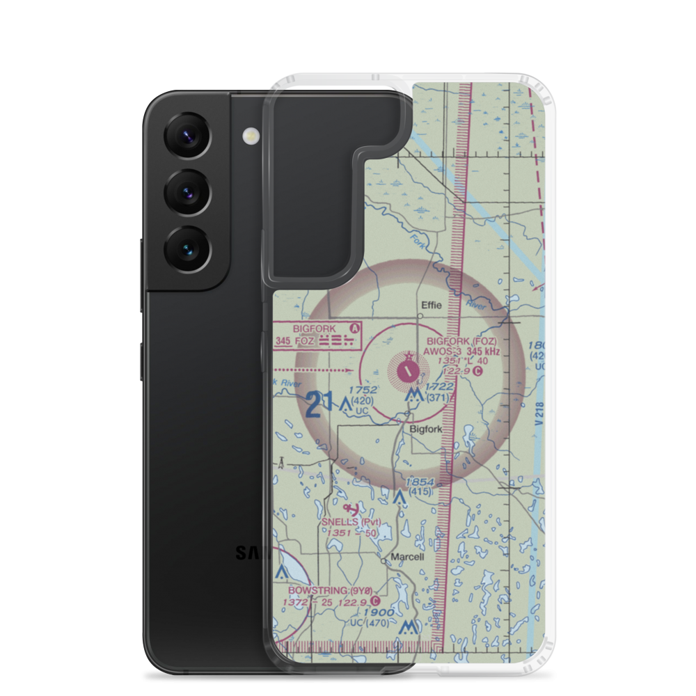Bigfork Municipal Airport (FOZ) VFR Sectional Samsung Case Samsung Galaxy S22 model shown