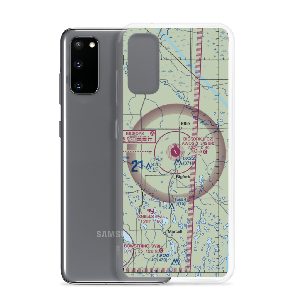 Bigfork Municipal Airport (FOZ) VFR Sectional Samsung Case Samsung Galaxy S20 model shown