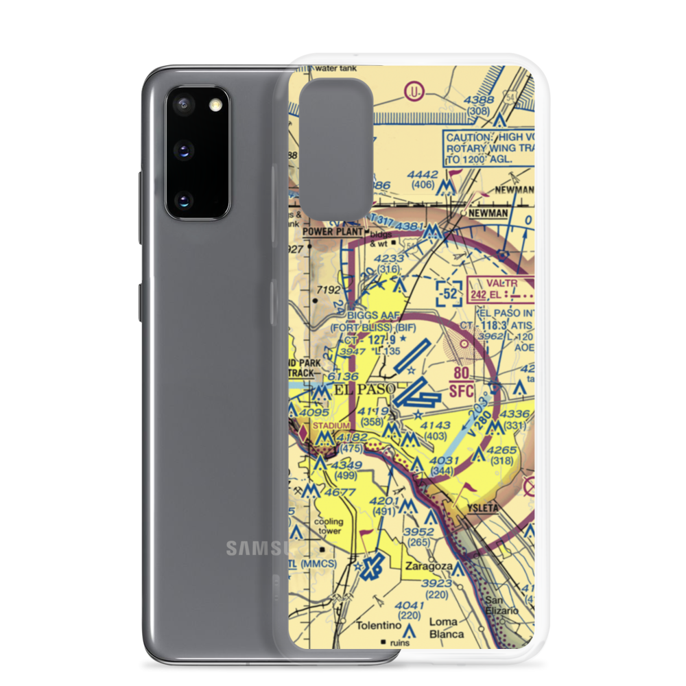 Biggs Army Air Field (Fort Bliss) (BIF) VFR Sectional Samsung Case Samsung Galaxy S20 model shown